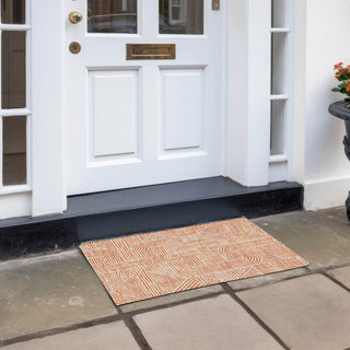 Piper Looms Chantille Lines ACN917 Orange Machine Washable Area Rug Scatter Outdoor Lifestyle Image Feature