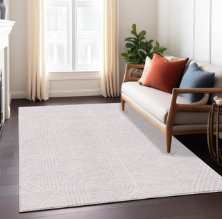 Piper Looms Chantille Lines ACN917 Pink Machine Washable Area Rug Lifestyle Image Feature
