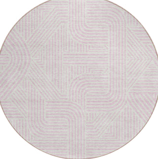 Piper Looms Chantille Lines ACN917 Pink Machine Washable Area Rug Round Main Image