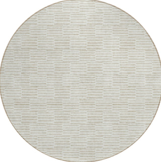 Piper Looms Chantille Lines ACN918 Ivory Machine Washable Area Rug Round Main Image