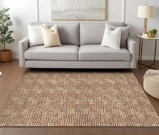 Piper Looms Chantille Lines ACN918 Paprika Machine Washable Area Rug Lifestyle Image Feature