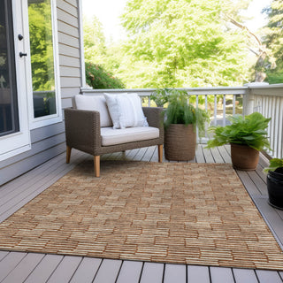 Piper Looms Chantille Lines ACN918 Paprika Machine Washable Area Rug Outdoor Lifestyle Image Feature