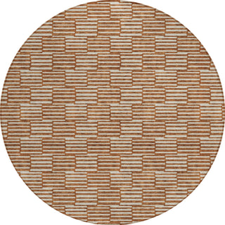 Piper Looms Chantille Lines ACN918 Paprika Machine Washable Area Rug Round Main Image