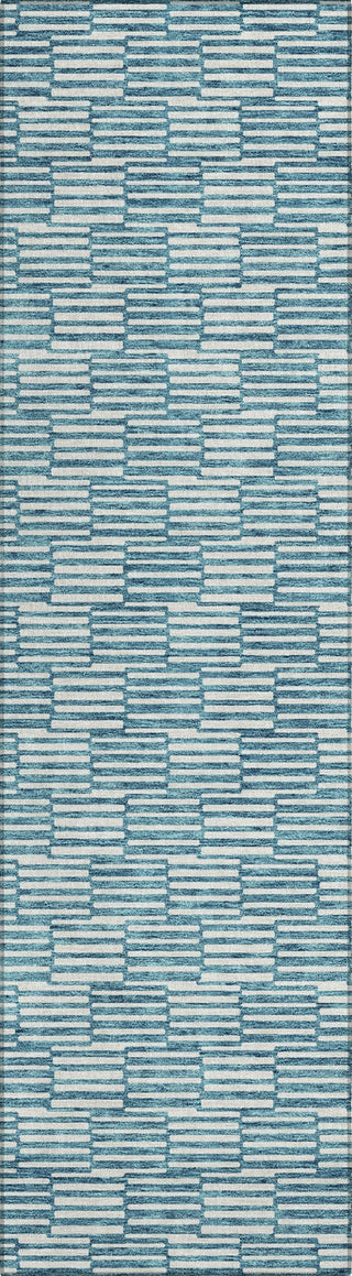 Piper Looms Chantille Lines ACN918 Teal Machine Washable Area Rug Runner Main Image