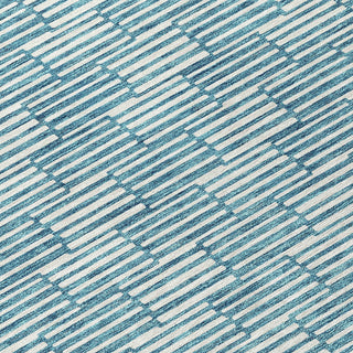 Piper Looms Chantille Lines ACN918 Teal Machine Washable Area Rug Swatch Image