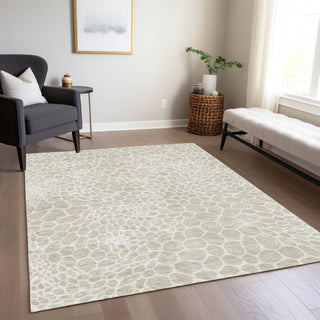 Piper Looms Chantille Geometric ACN919 Beige Machine Washable Area Rug Lifestyle Image Feature