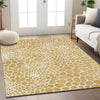 Piper Looms Chantille Geometric ACN919 Gold Machine Washable Area Rug Lifestyle Image Feature