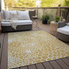 Piper Looms Chantille Geometric ACN919 Gold Machine Washable Area Rug Outdoor Lifestyle Image Feature