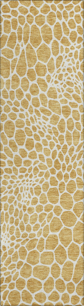 Piper Looms Chantille Geometric ACN919 Gold Machine Washable Area Rug Runner Main Image