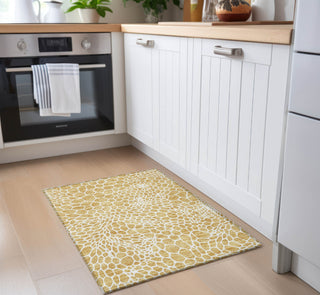 Piper Looms Chantille Geometric ACN919 Gold Machine Washable Area Rug Scatter Lifestyle Image Feature
