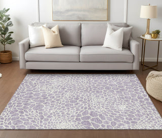 Piper Looms Chantille Geometric ACN919 Lilac Machine Washable Area Rug Lifestyle Image Feature