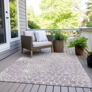 Piper Looms Chantille Geometric ACN919 Lilac Machine Washable Area Rug Outdoor Lifestyle Image Feature