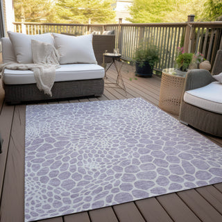 Piper Looms Chantille Geometric ACN919 Lilac Machine Washable Area Rug Outdoor Lifestyle Image Feature