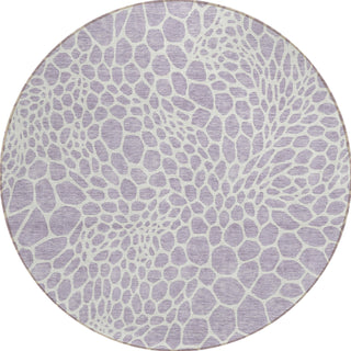 Piper Looms Chantille Geometric ACN919 Lilac Machine Washable Area Rug Round Main Image