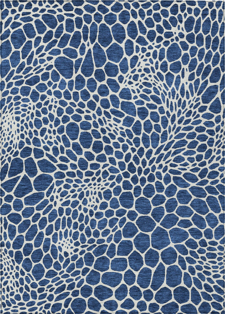 Piper Looms Chantille Geometric ACN919 Navy Machine Washable Area Rug main image