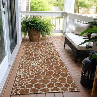 Piper Looms Chantille Geometric ACN919 Paprika Machine Washable Area Rug Runner Outdoor Lifestyle Image Feature