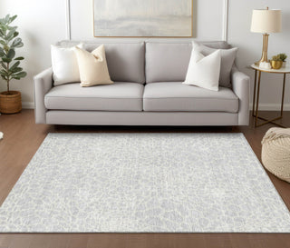Piper Looms Chantille Geometric ACN919 Silver Machine Washable Area Rug Lifestyle Image Feature