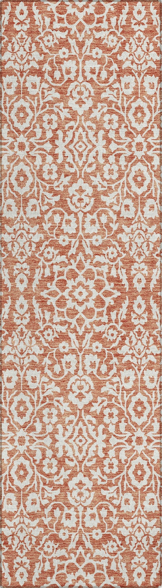Piper Looms Chantille Damask ACN920 Coral Machine Washable Area Rug Runner Main Image