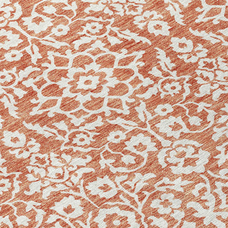Piper Looms Chantille Damask ACN920 Coral Machine Washable Area Rug Swatch Image