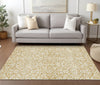 Piper Looms Chantille Damask ACN920 Gold Machine Washable Area Rug Lifestyle Image Feature