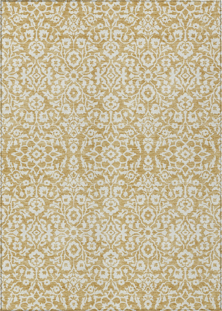 Piper Looms Chantille Damask ACN920 Gold Machine Washable Area Rug main image