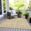 Piper Looms Chantille Damask ACN920 Gold Machine Washable Area Rug Outdoor Lifestyle Image Feature