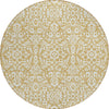 Piper Looms Chantille Damask ACN920 Gold Machine Washable Area Rug Round Main Image