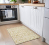 Piper Looms Chantille Damask ACN920 Gold Machine Washable Area Rug Scatter Lifestyle Image Feature