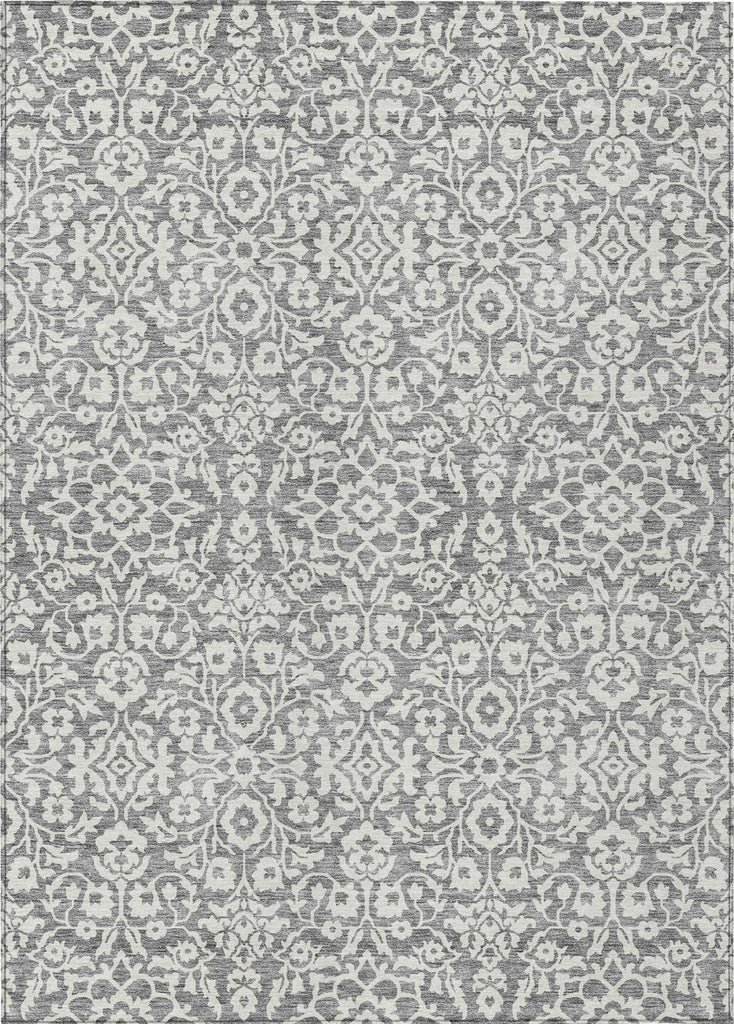 Piper Looms Chantille Damask ACN920 Gray Machine Washable Area Rug main image