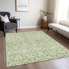 Piper Looms Chantille Damask ACN920 Green Machine Washable Area Rug Lifestyle Image Feature