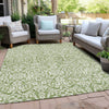 Piper Looms Chantille Damask ACN920 Green Machine Washable Area Rug Outdoor Lifestyle Image Feature