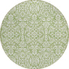Piper Looms Chantille Damask ACN920 Green Machine Washable Area Rug Round Main Image