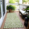 Piper Looms Chantille Damask ACN920 Green Machine Washable Area Rug Runner Outdoor Lifestyle Image Feature