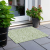 Piper Looms Chantille Damask ACN920 Green Machine Washable Area Rug Scatter Outdoor Lifestyle Image Feature
