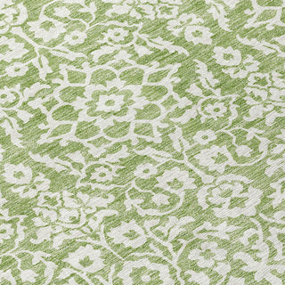 Piper Looms Chantille Damask ACN920 Green Machine Washable Area Rug Swatch Image