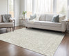 Piper Looms Chantille Damask ACN920 Ivory Machine Washable Area Rug Lifestyle Image Feature