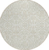 Piper Looms Chantille Damask ACN920 Ivory Machine Washable Area Rug Round Main Image