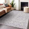Piper Looms Chantille Damask ACN920 Lavender Machine Washable Area Rug Lifestyle Image Feature