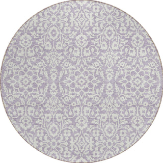 Piper Looms Chantille Damask ACN920 Lavender Machine Washable Area Rug Round Main Image