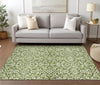 Piper Looms Chantille Damask ACN920 Olive Machine Washable Area Rug Lifestyle Image Feature