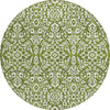 Piper Looms Chantille Damask ACN920 Olive Machine Washable Area Rug Round Main Image