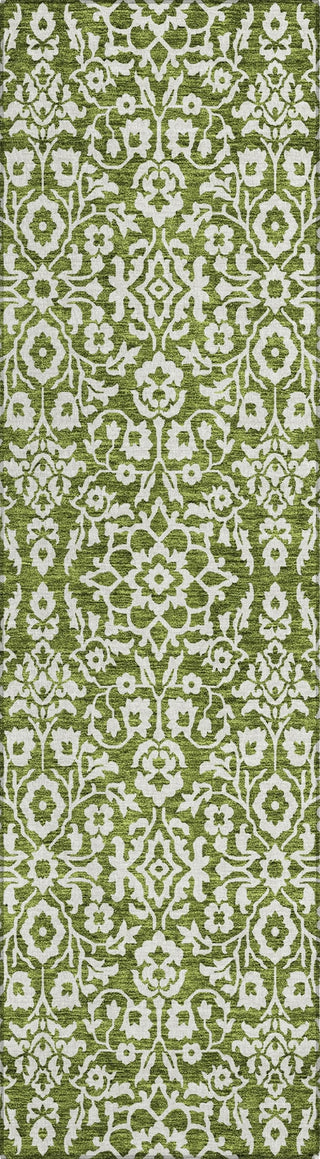 Piper Looms Chantille Damask ACN920 Olive Machine Washable Area Rug Runner Main Image