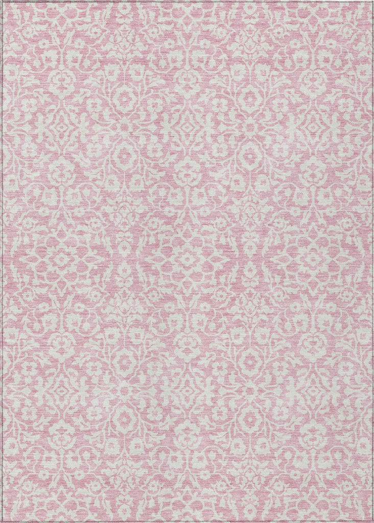 Piper Looms Chantille Damask ACN920 Pink Machine Washable Area Rug main image