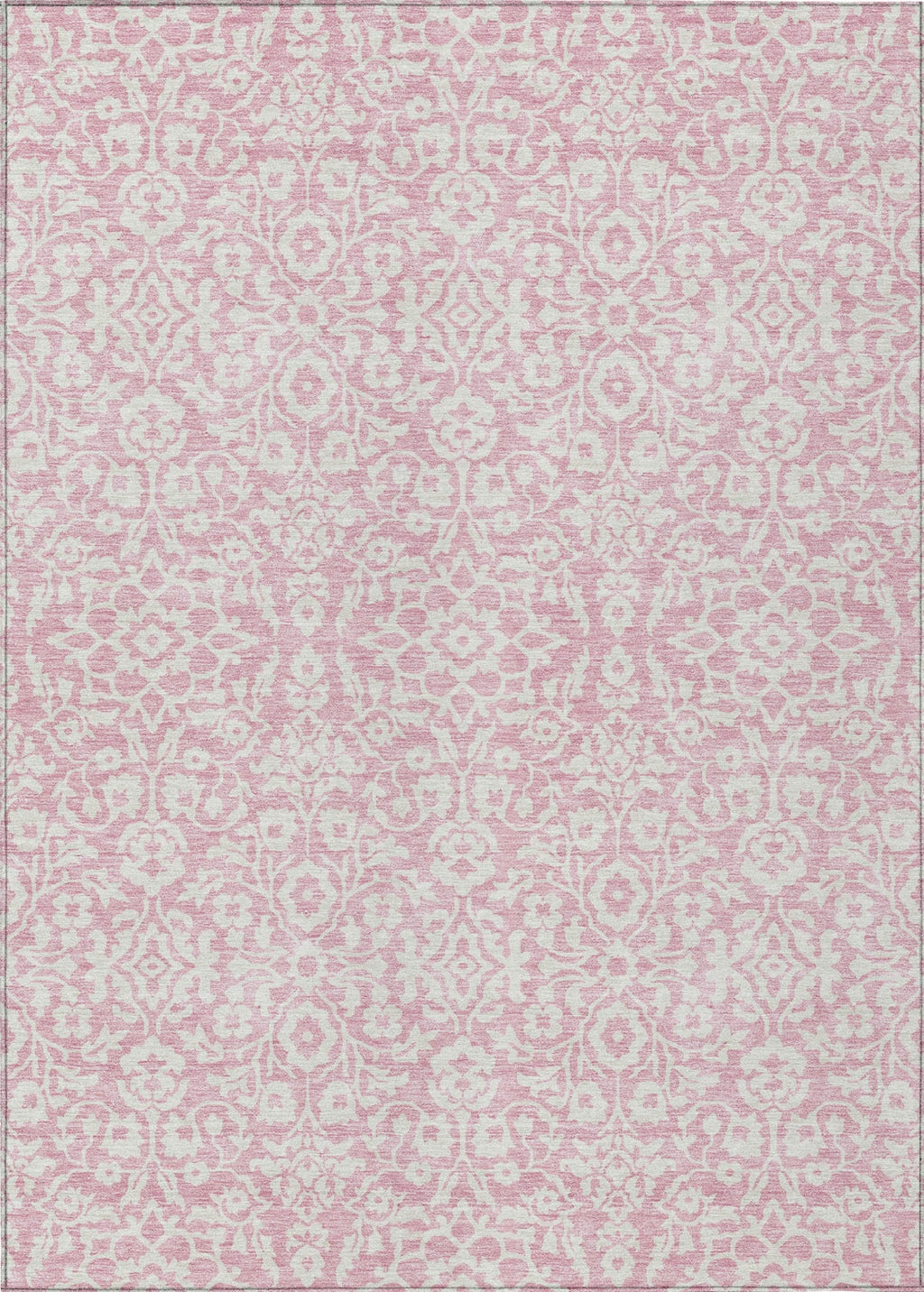 Piper Looms Chantille Damask ACN920 Pink Machine Washable Area Rug ...