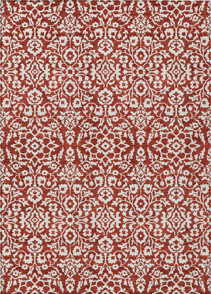 Piper Looms Chantille Damask ACN920 Red Machine Washable Area Rug main image