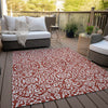 Piper Looms Chantille Damask ACN920 Red Machine Washable Area Rug Outdoor Lifestyle Image Feature