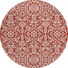 Piper Looms Chantille Damask ACN920 Red Machine Washable Area Rug Round Main Image