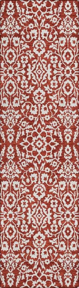 Piper Looms Chantille Damask ACN920 Red Machine Washable Area Rug Runner Main Image