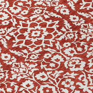 Piper Looms Chantille Damask ACN920 Red Machine Washable Area Rug Swatch Image