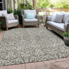 Piper Looms Chantille Damask ACN920 Taupe Machine Washable Area Rug Outdoor Lifestyle Image Feature